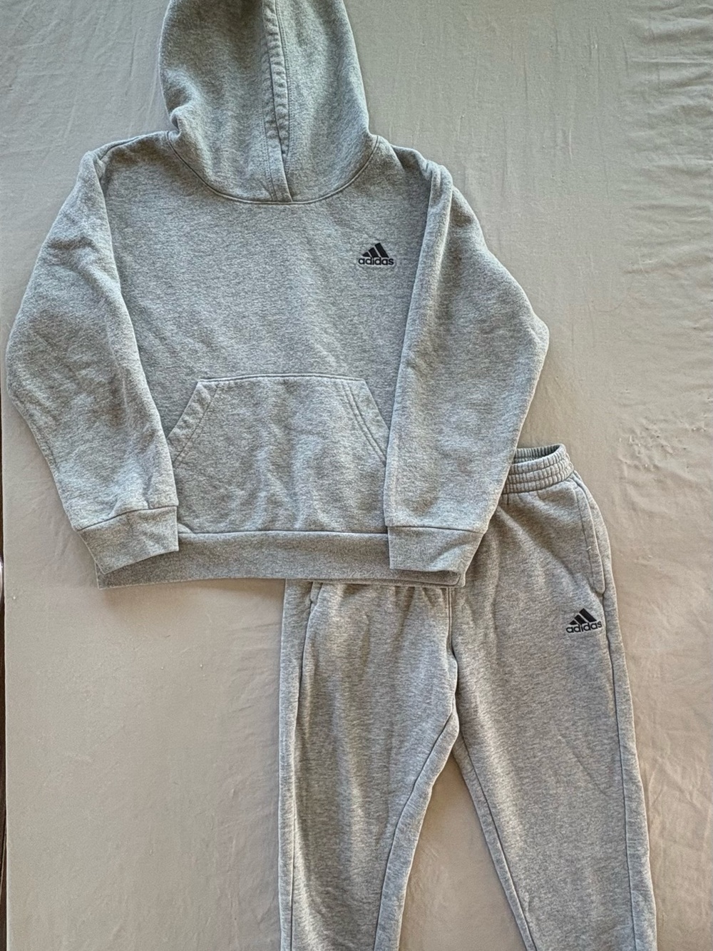 adidas Light Gray Hooded Sweatshirt